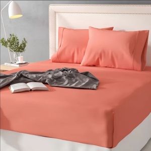 Opalhouse Cotton Percale Coral Full Sheet Set